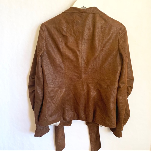 ZARA Faux Suede Brown Stylish Jacket - Picture 4 of 8